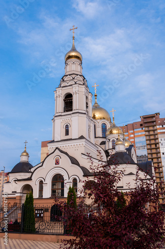 Voronezh, Russia, October 3, 2022: Russian Pro-Orthodox Church, lower church in honor of the Nativity of the Holy glorious prophet, Forerunner and Baptist of the Lord John in the fall