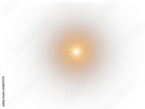 Sun disk with a halo of light on transparent png background
