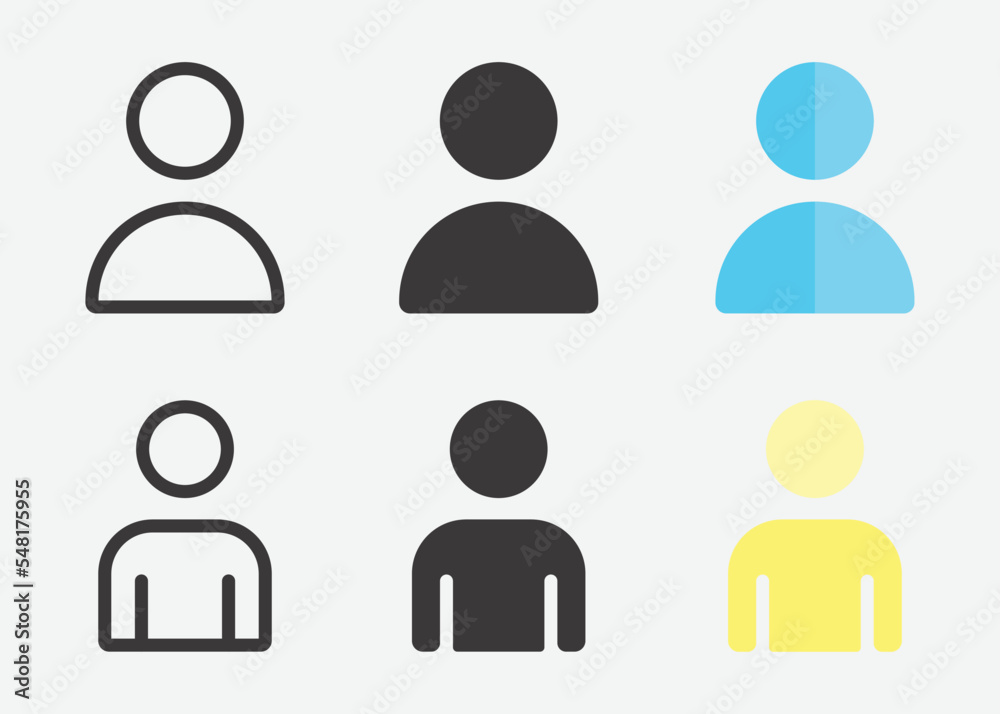 User icon set. Different user collection, User Interface in flat style and outline. Vector User icon set. Different user collection, User Interface in flat style and outline. Vector