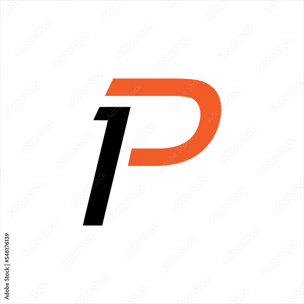 Letter P logo vector design with number one. Letter P logo vector design with number one.
