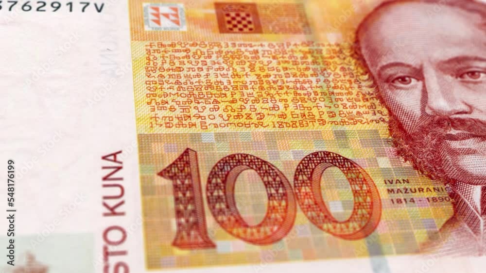 Croatia Croatian Kuna 100 Banknotes, One Hundred Croatian Kuna, Close