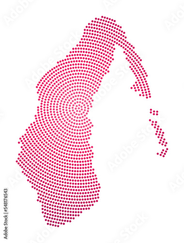 Aitutaki dotted map. Digital style shape of Aitutaki. Tech icon of the island with gradiented dots. Authentic vector illustration.