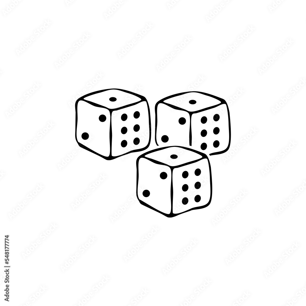 Board game cube sign. Casino gambling symbol. Board game cube sign. Casino gambling symbol.