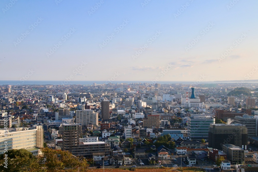 本丸からの眺望・米子城跡（鳥取県・米子市）