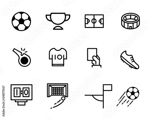 Vector football soccer icon set element