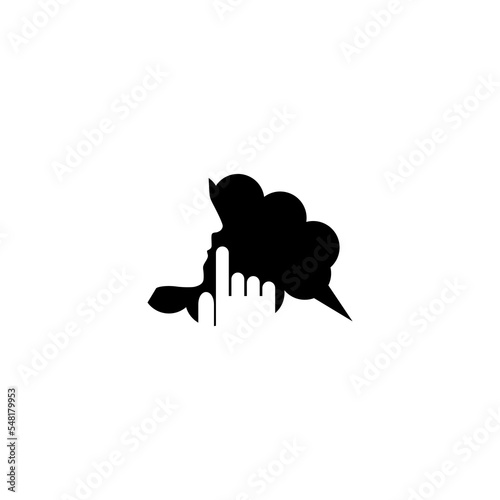 No talking please. Keep quiet icon. Silent please sign isolated on white background