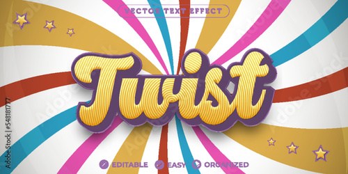 Twist Text Effect,Fully Editable Font Text Effect