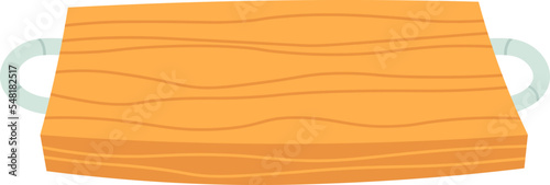 Wooden cutting board flat icon Kitchen utensil