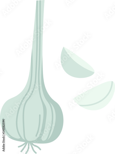 Garlic flat icon Ukrainian borscht ingredient Fragrant spices