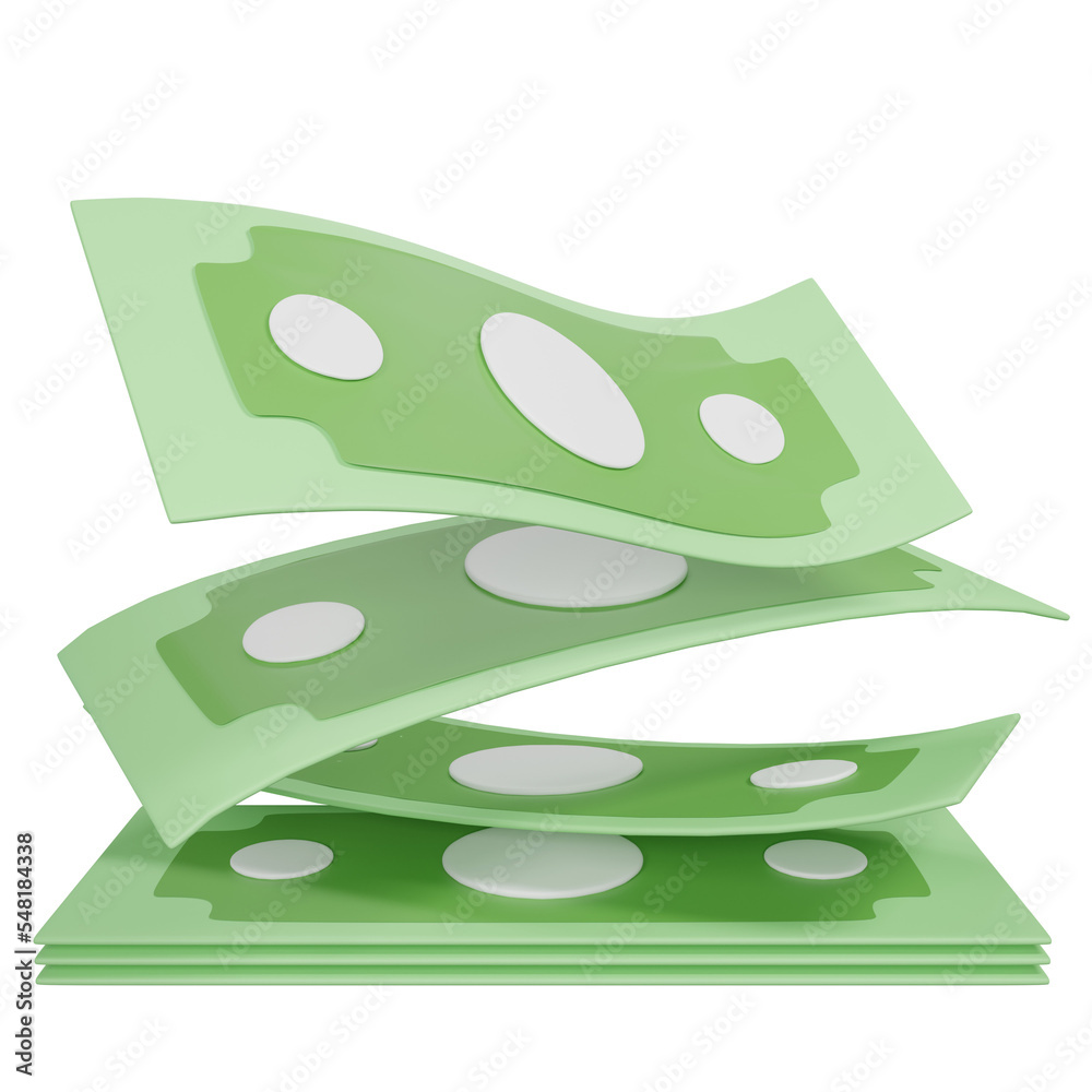 Obraz premium Stacking green banknote isolated