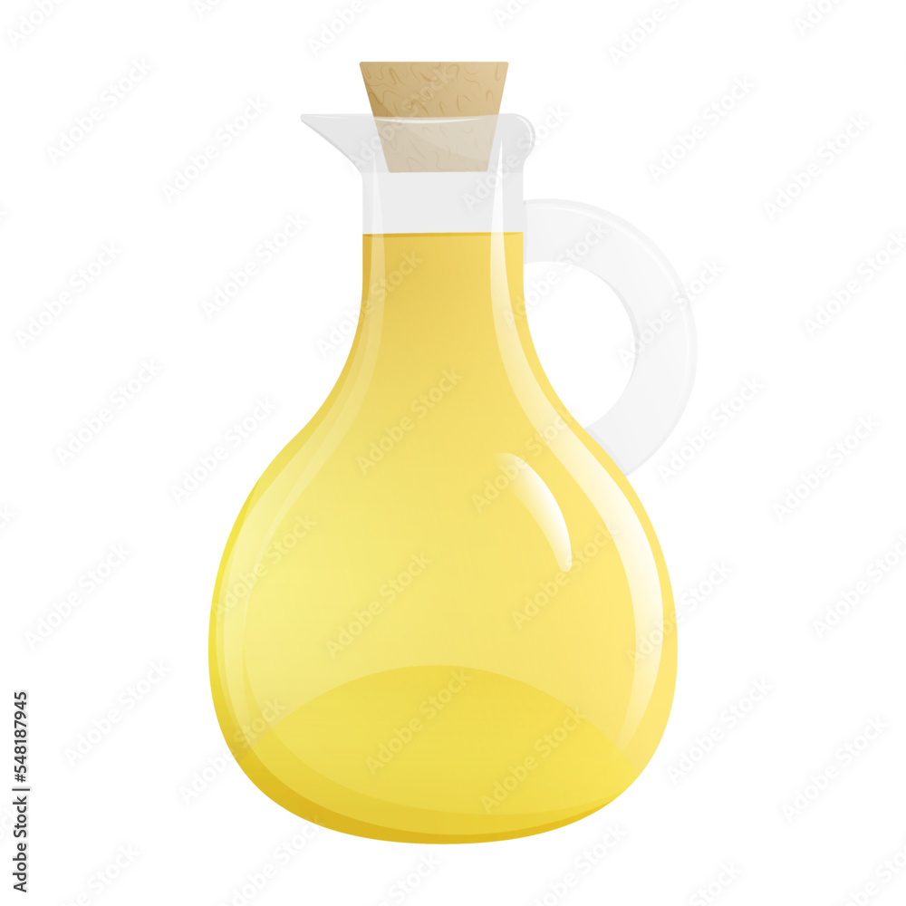 Olive oil glass bottle. Cooking oil. Vector isolated illustration Olive oil glass bottle. Cooking oil. Vector isolated illustration