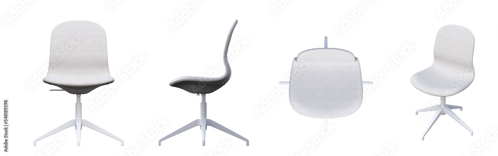 Fototapeta premium office chair isolate on a transparent background, interior furniture, 3D illustration, cg render