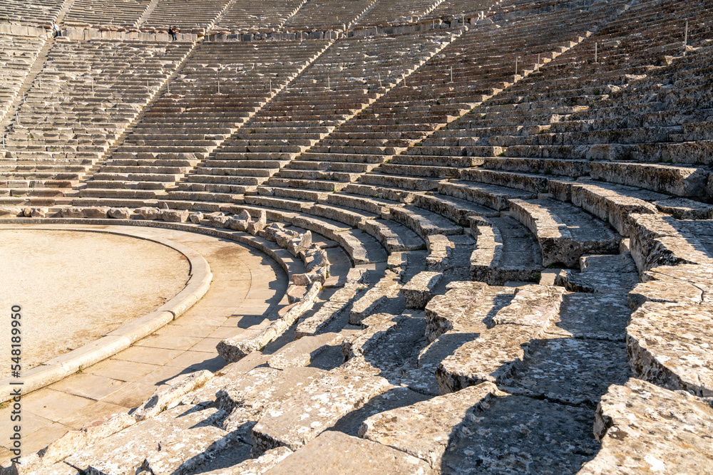 view of the ancient theatre of Epidauros in southern Greece view of the ancient theatre of Epidauros in southern Greece