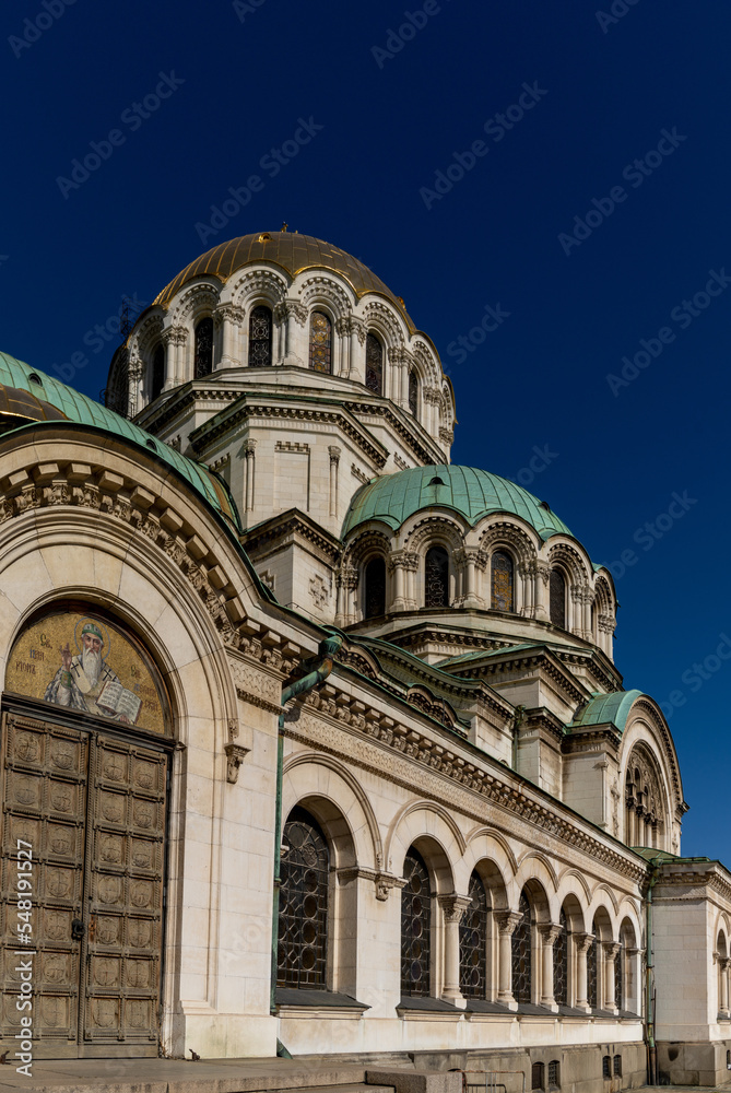 detail view of the Saint Alexander Nevsky Cathedral in downtown Sofia