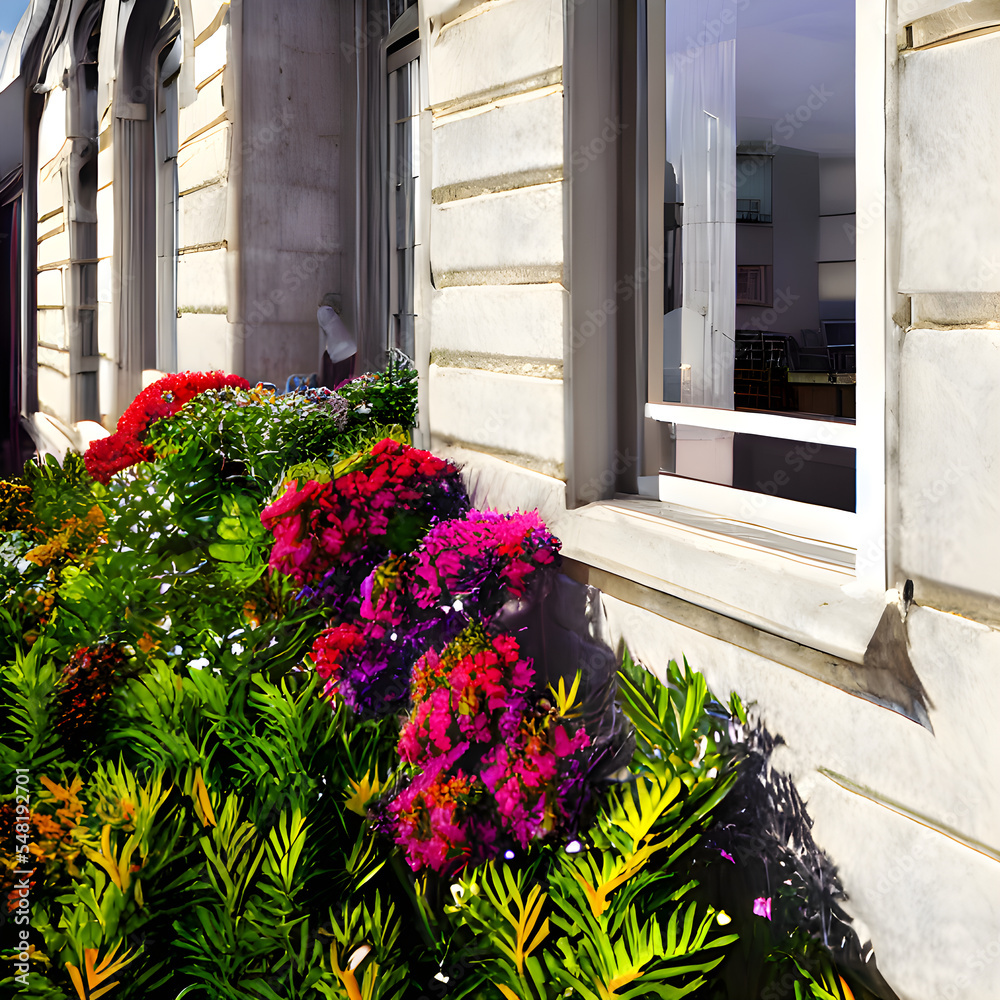 Naklejka premium 心地よい朝の窓際の光景