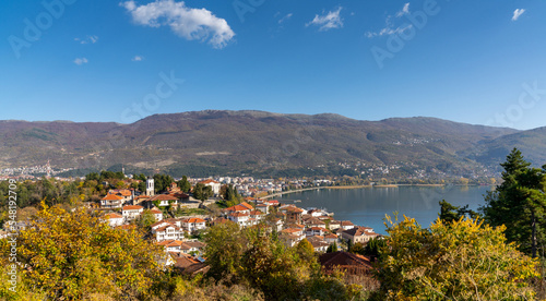 view of the old town of Ohrid and Lake Ohrid in late autumn