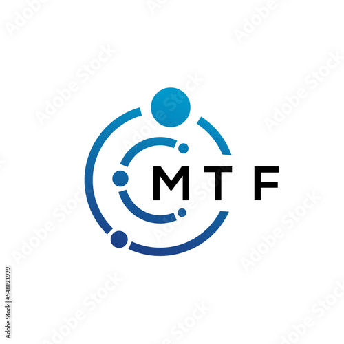 MTF letter technology logo design on white background. MTF creative initials letter IT logo concept. MTF letter design. photo