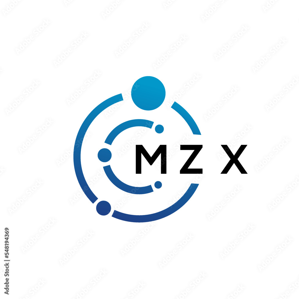 MZX letter technology logo design on white background. MZX creative initials letter IT logo concept. MZX letter design. MZX letter technology logo design on white background. MZX creative initials letter IT logo concept. MZX letter design.