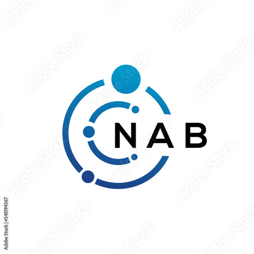 NAB letter technology logo design on white background. NAB creative initials letter IT logo concept. NAB letter design.