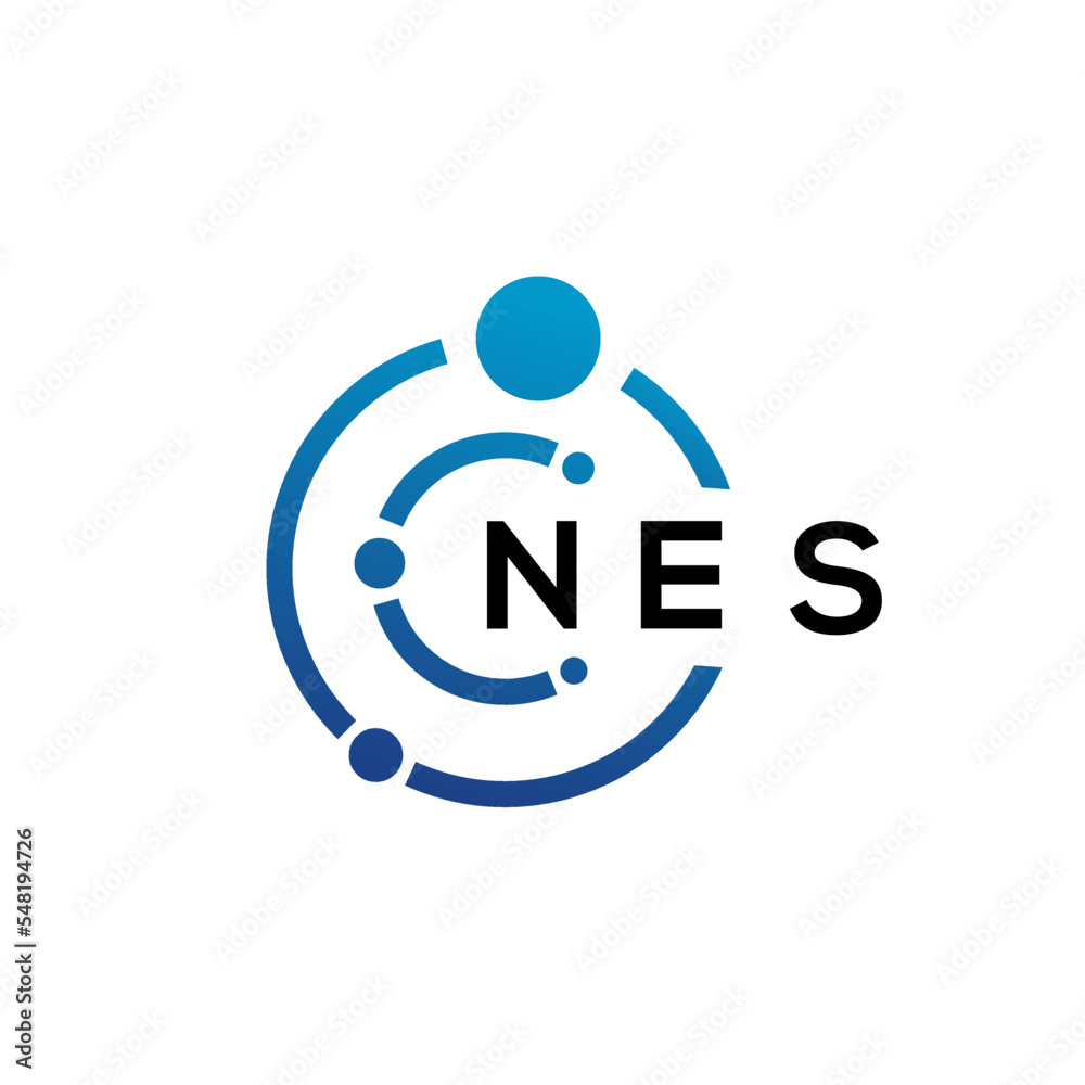 NES letter technology logo design on white background. NES creative initials letter IT logo concept. NES letter design. NES letter technology logo design on white background. NES creative initials letter IT logo concept. NES letter design.