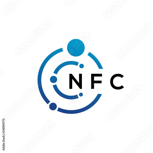 NFC letter technology logo design on white background. NFC creative initials letter IT logo concept. NFC letter design.