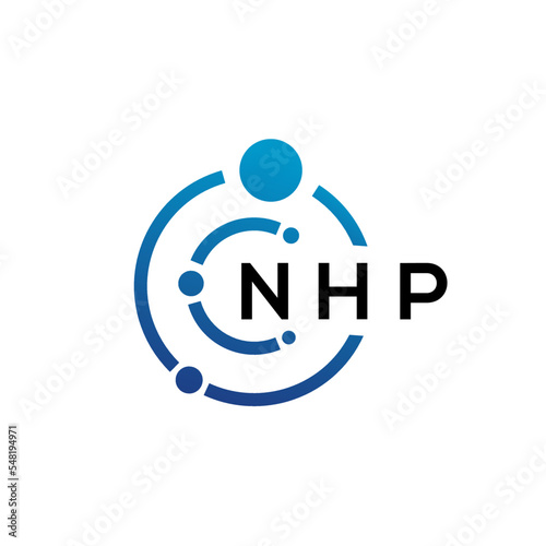NHP letter technology logo design on white background. NHP creative initials letter IT logo concept. NHP letter design.