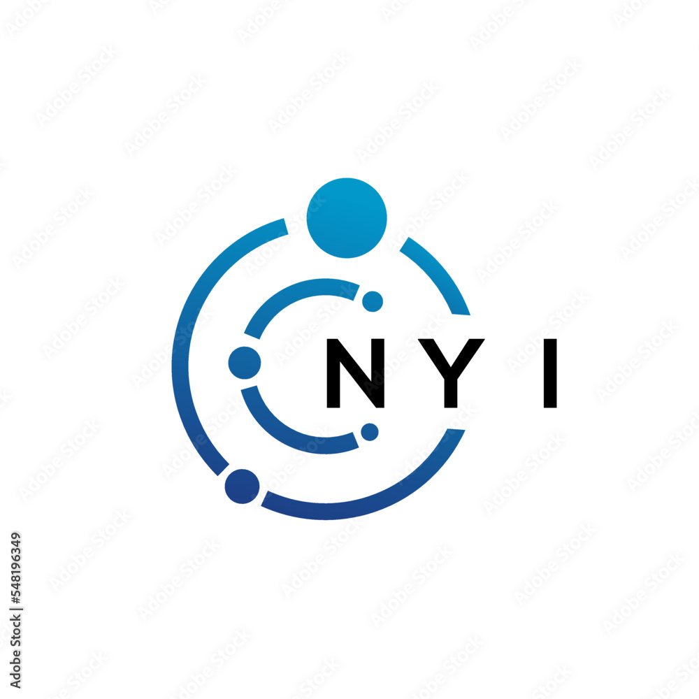 NYI letter technology logo design on white background. NYI creative initials letter IT logo concept. NYI letter design. NYI letter technology logo design on white background. NYI creative initials letter IT logo concept. NYI letter design.