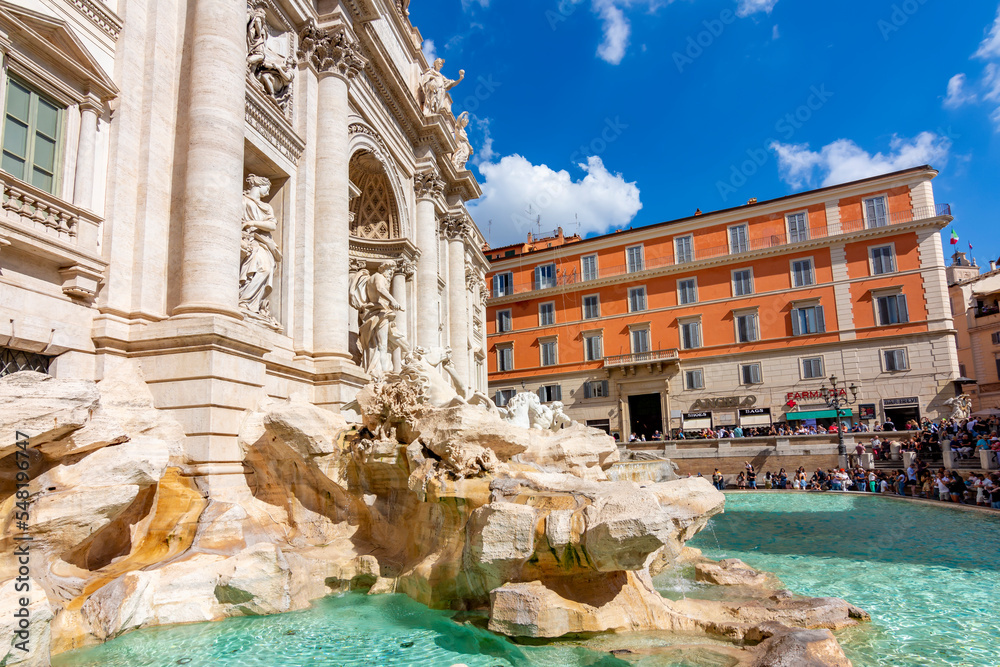 Trevi fountain in center of Rome, Italy