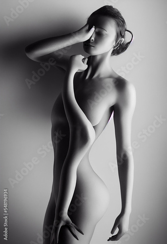 Distorted view of body dysmorphia concept insecure about self