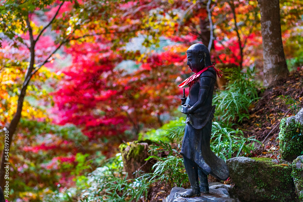 紅葉シーズンの大山寺の仏像 紅葉シーズンの大山寺の仏像