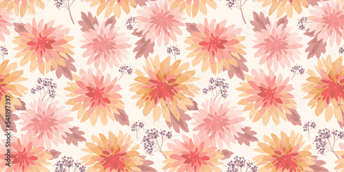 Floral seamless pattern. Vector design for paper, cover, fabric, interior decor and other © Nadia Grapes