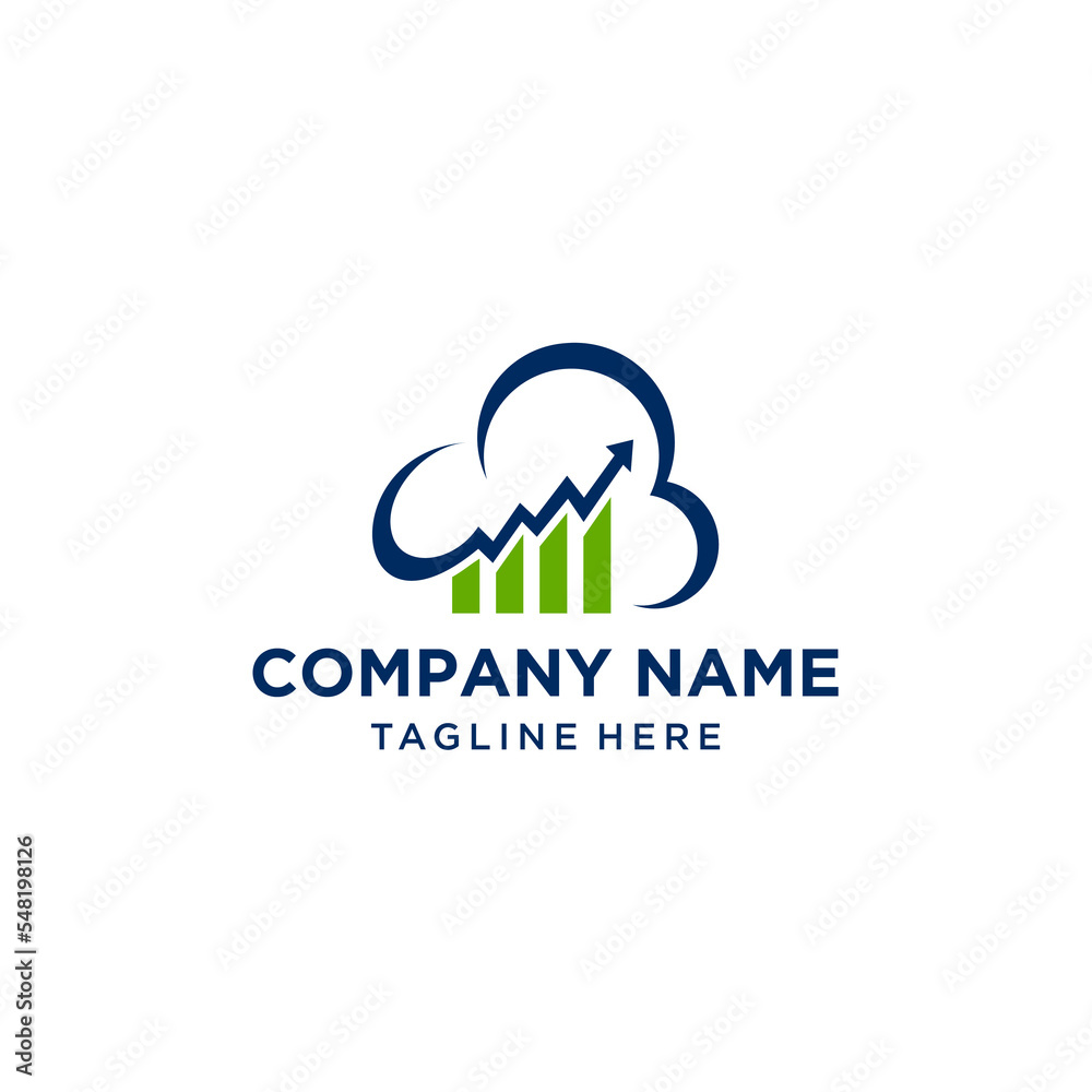 accounting modern cloud build logo template on white background accounting modern cloud build logo template on white background