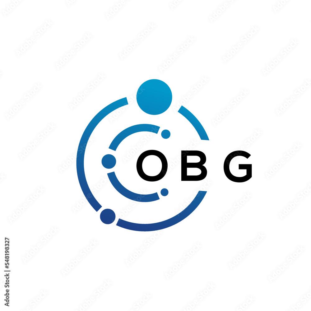 OBG letter technology logo design on white background. OBG creative initials letter IT logo concept. OBG letter design. OBG letter technology logo design on white background. OBG creative initials letter IT logo concept. OBG letter design.