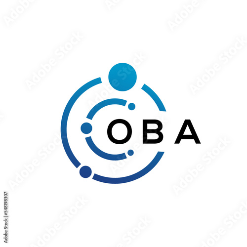OBA letter technology logo design on white background. OBA creative initials letter IT logo concept. OBA letter design.