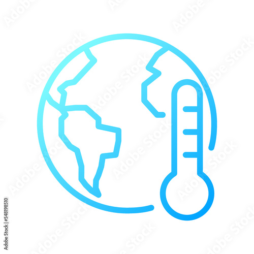 Global warming pixel perfect gradient linear vector icon. Climate changes. Hot weather. Ecological issue. Thin line color symbol. Modern style pictogram. Vector isolated outline drawing