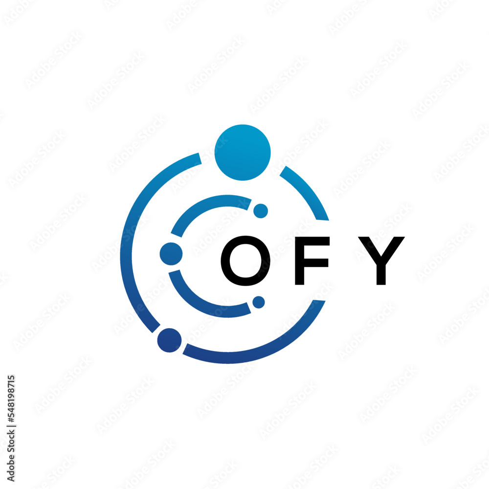 OFY letter technology logo design on white background. OFY creative initials letter IT logo concept. OFY letter design. OFY letter technology logo design on white background. OFY creative initials letter IT logo concept. OFY letter design.