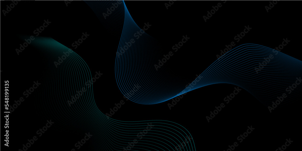 Abstract black lines wave background and abstract gradiant and blue ...
