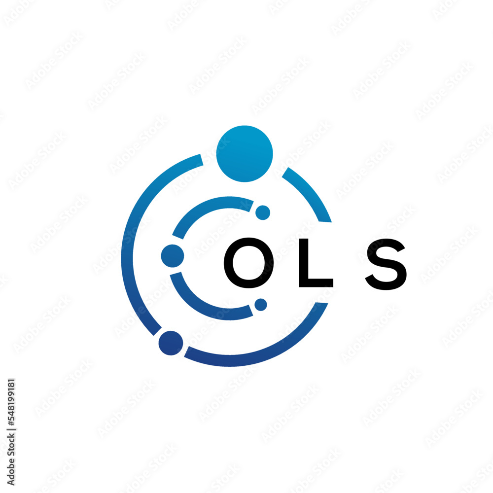 OLS letter technology logo design on white background. OLS creative initials letter IT logo concept. OLS letter design.