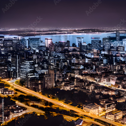 Wallpaper Mural 都会の夜景をイメージしたイラストです。 Torontodigital.ca