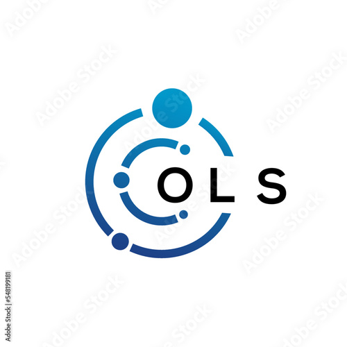 OLS letter technology logo design on white background. OLS creative initials letter IT logo concept. OLS letter design.