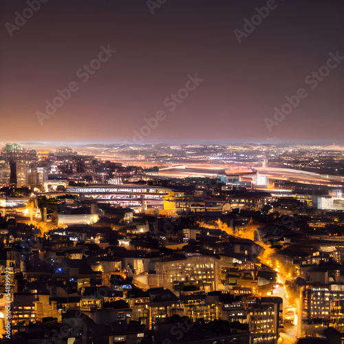 Wallpaper Mural 都会の夜景をイメージしたイラストです。 Torontodigital.ca