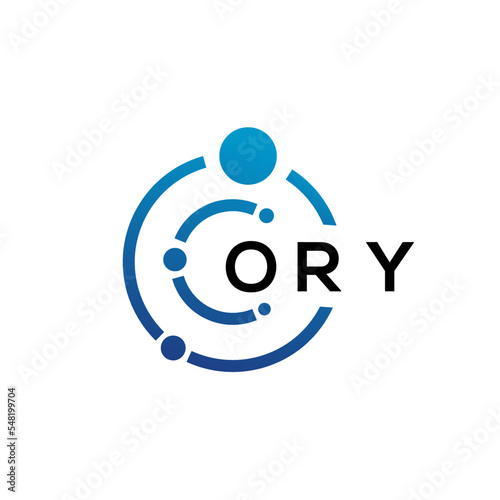 ORY letter technology logo design on white background. ORY creative initials letter IT logo concept. ORY letter design. photo