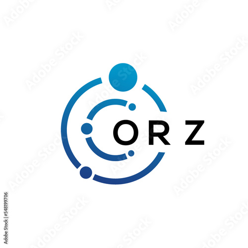 ORZ letter technology logo design on white background. ORZ creative initials letter IT logo concept. ORZ letter design.
 photo