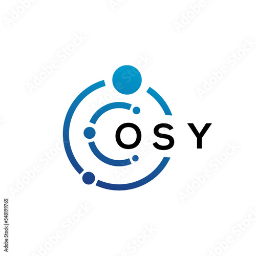 OSY letter technology logo design on white background. OSY creative initials letter IT logo concept. OSY letter design.