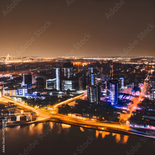 Wallpaper Mural 都会の夜景をイメージしたイラストです。 Torontodigital.ca