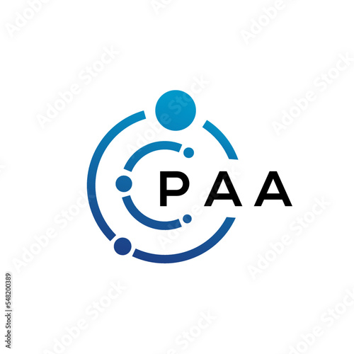 PAA letter technology logo design on white background. PAA creative initials letter IT logo concept. PAA letter design.