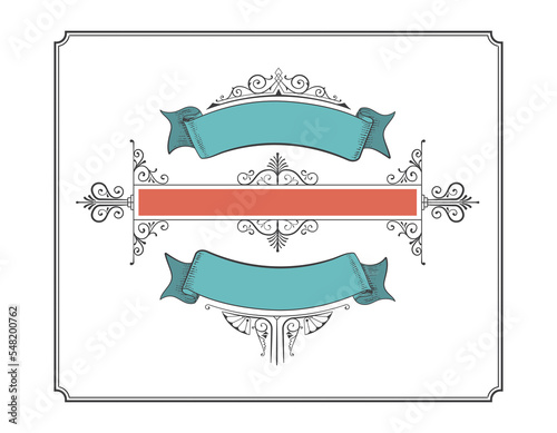 Retro label. Elements separated by layers.