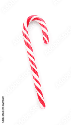Delicious candy cane isolated on white background