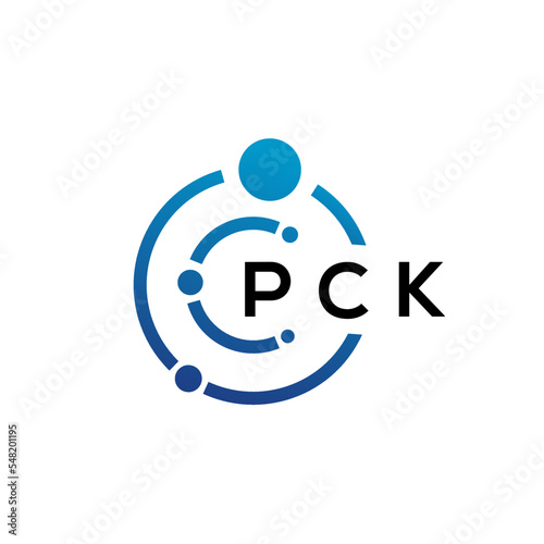 PCK letter technology logo design on white background. PCK creative initials letter IT logo concept. PCK letter design.