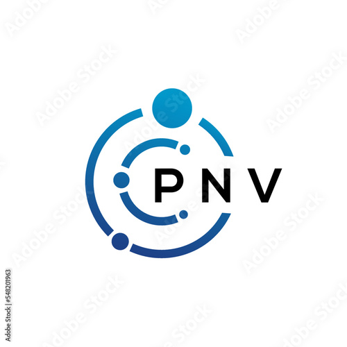 PNV letter technology logo design on white background. PNV creative initials letter IT logo concept. PNV letter design. photo